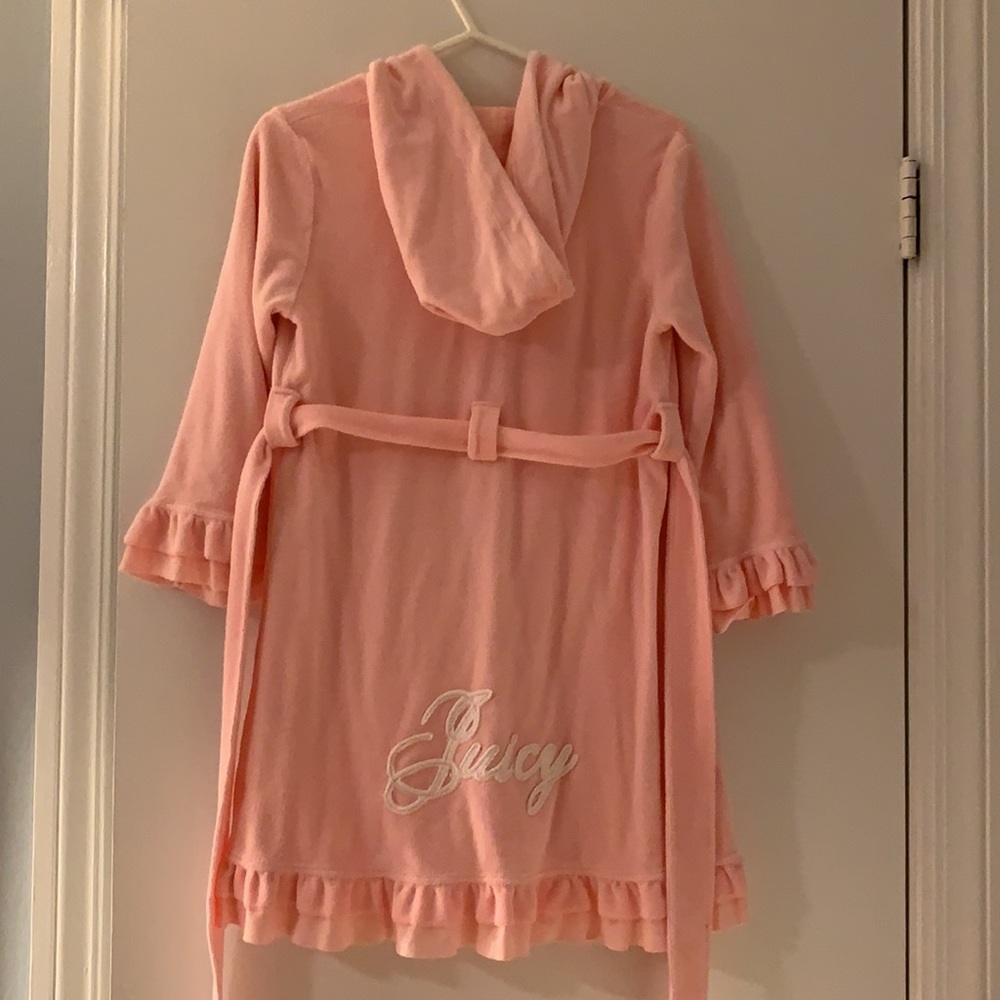 Juicy couture pink ruffle bathrobe